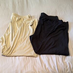 Essentials Ribbed Lounge Pants— Cream & Black Duo